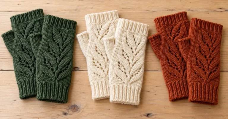 Stulpen stricken mit Blattmuster